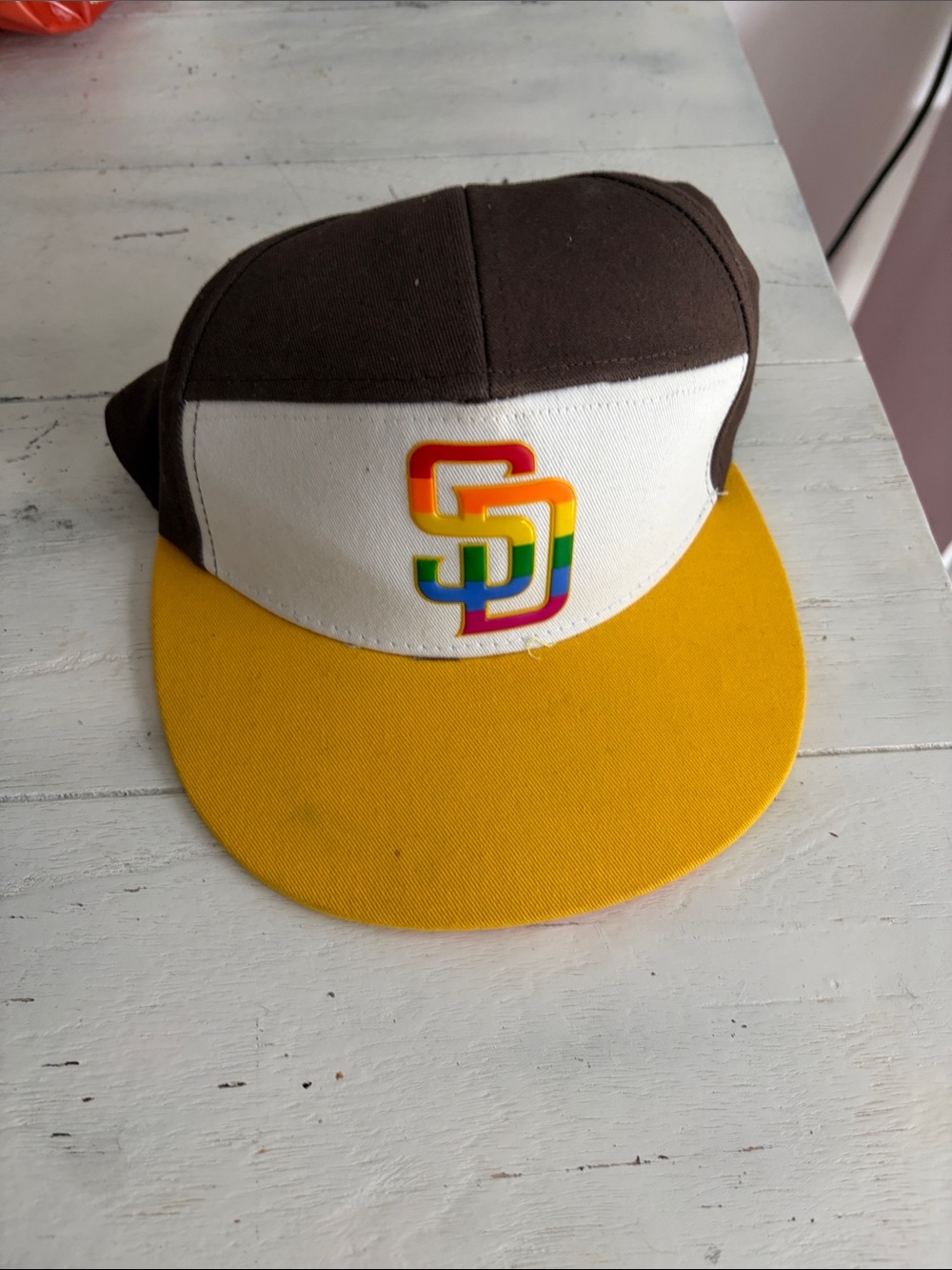 Melon wear cotton SD pride hat chocolate and yellow rare minor flaw unworn